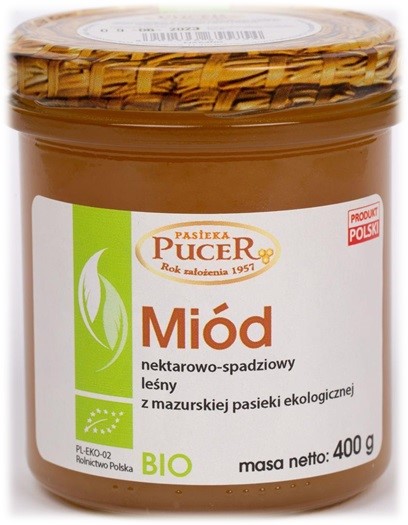 PUCER Miód nektarowo-spadziowy leśny BIO 400 g