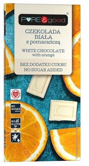 PURE and GOOD Czekolada biała z pomarańczą B/C 75g
