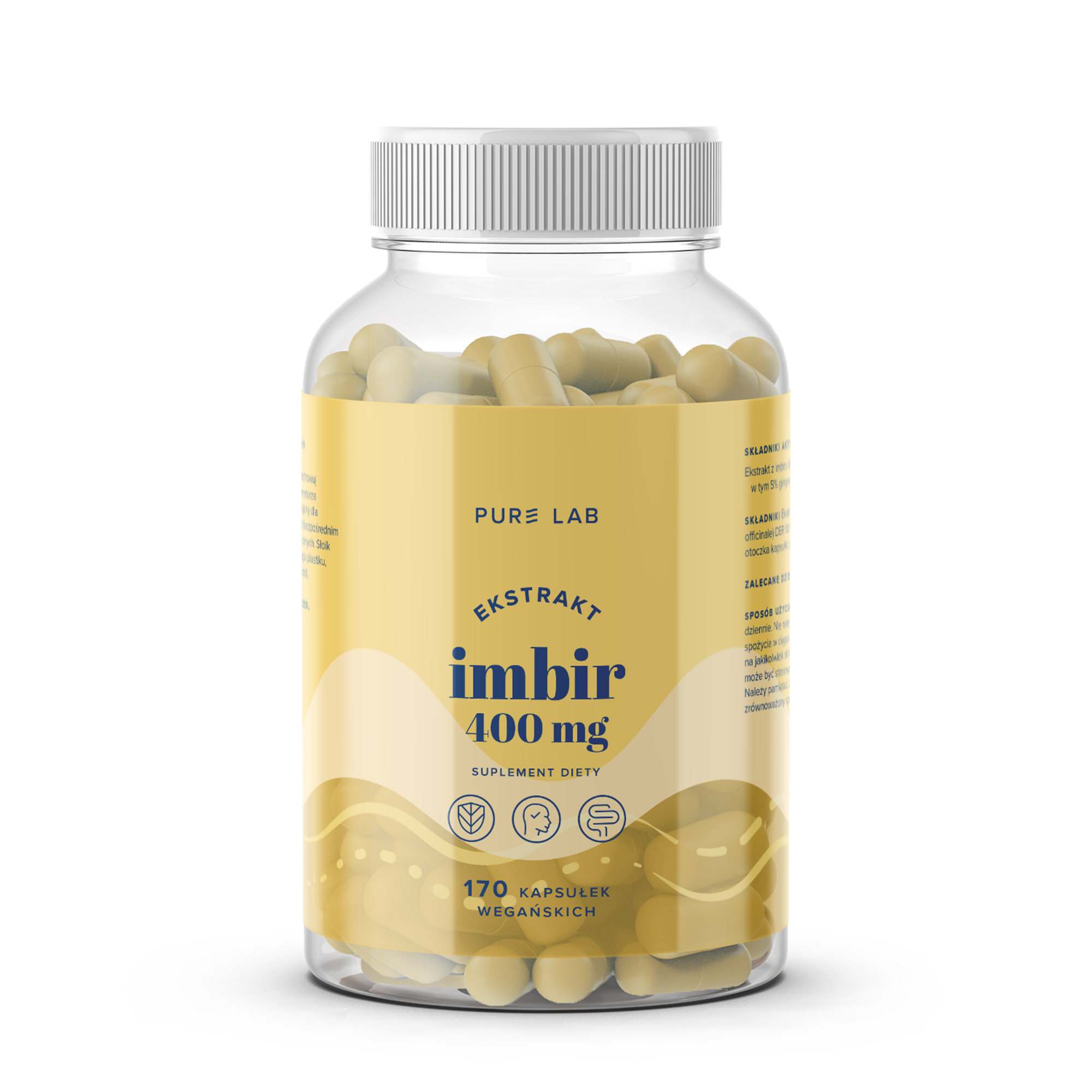 Pure Lab Ekstrakt z imbiru 400 mg 170 kapsułek