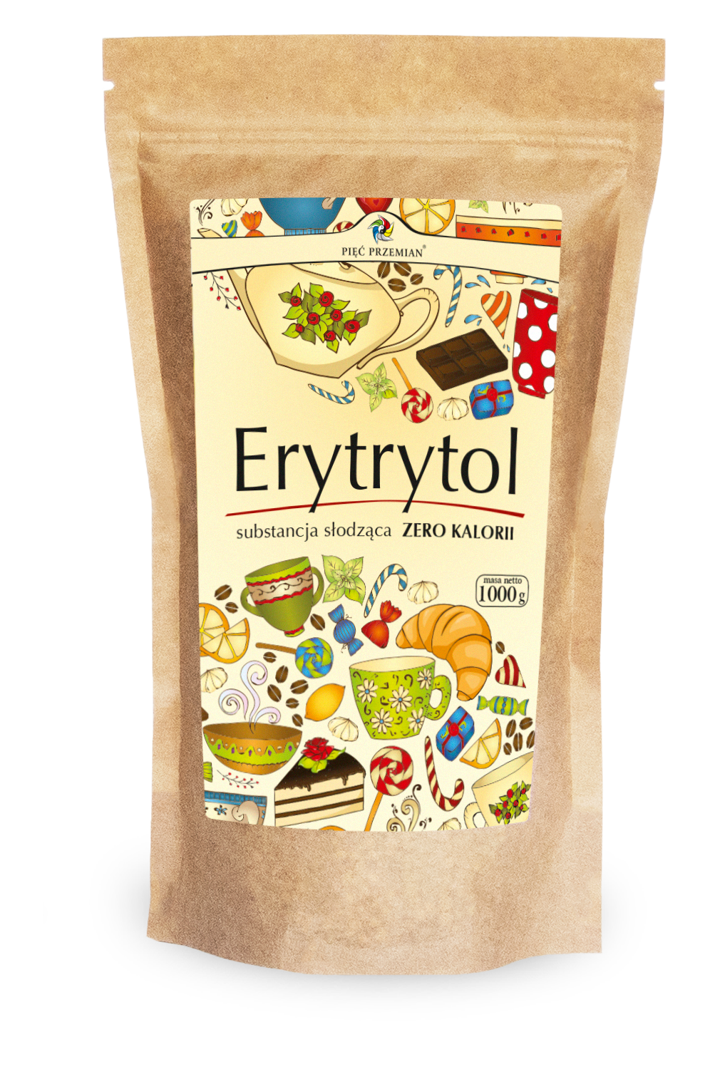 Pięć przemian erytrytol 1 kg (torebka papierowa)