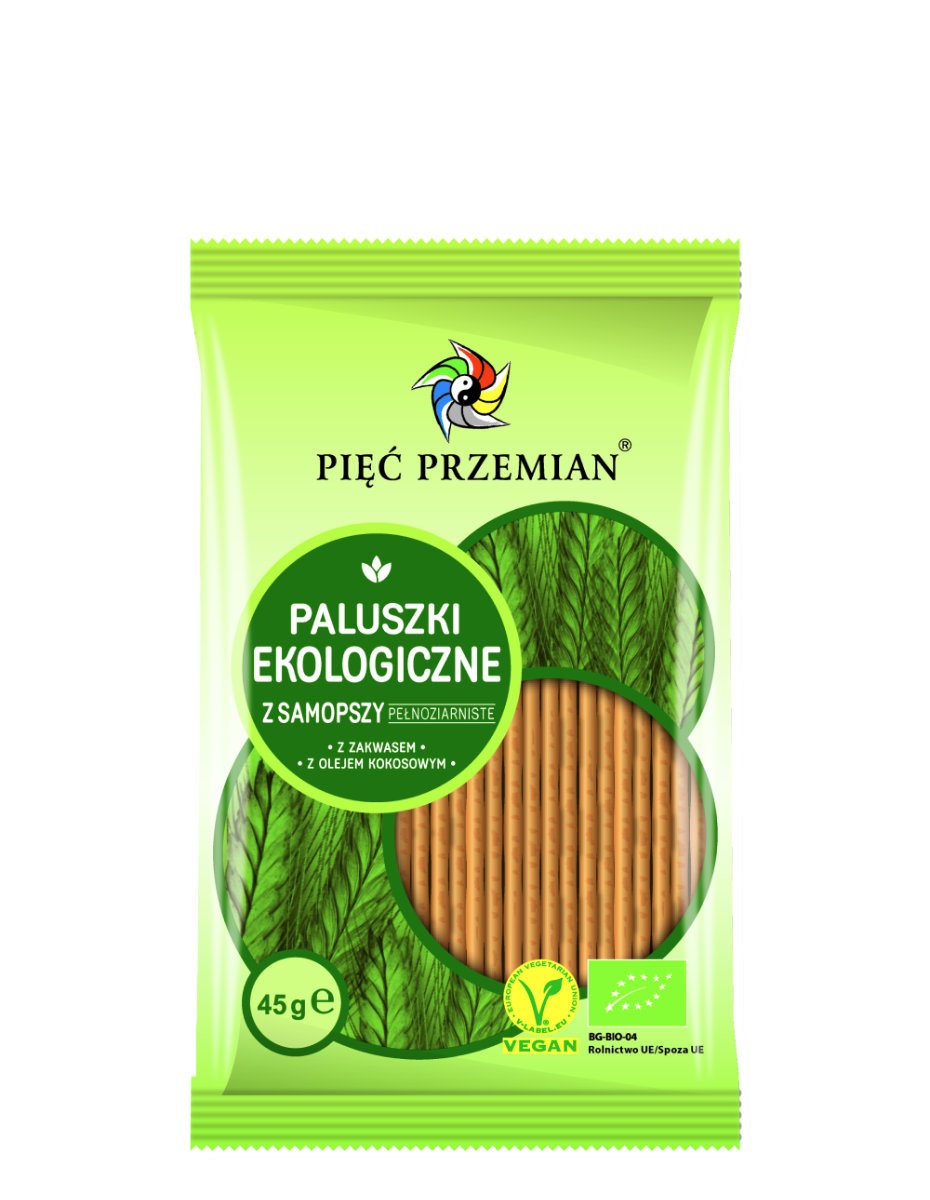 Pięć przemian paluszki z samopszy pełnoziarniste bio 45 g