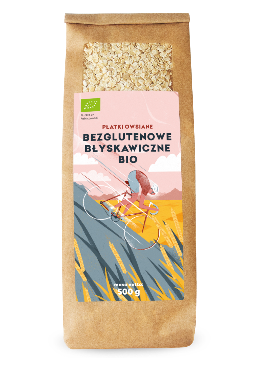 Pięć przemian płatki owsiane błyskawiczne bezglutenowe bio 500 g