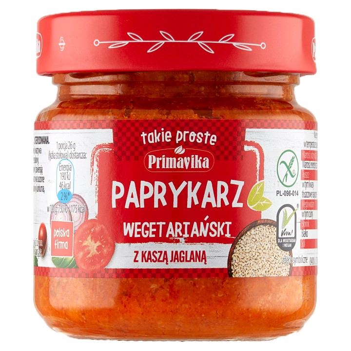Primavika paprykarz wegański z kaszą jaglaną bezglutenowy 160 g