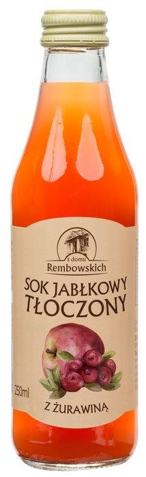 REMBOWSCY Sok jabłkowy tłoczony z żurawiną 250 ml