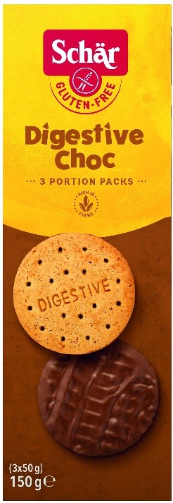 SCHAR Digestive choc- ciastka w czekoladzie BEZGL. 150 g