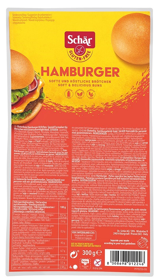 SCHAR Hamburger- bułki do hamburgerów BEZGL. 300 g