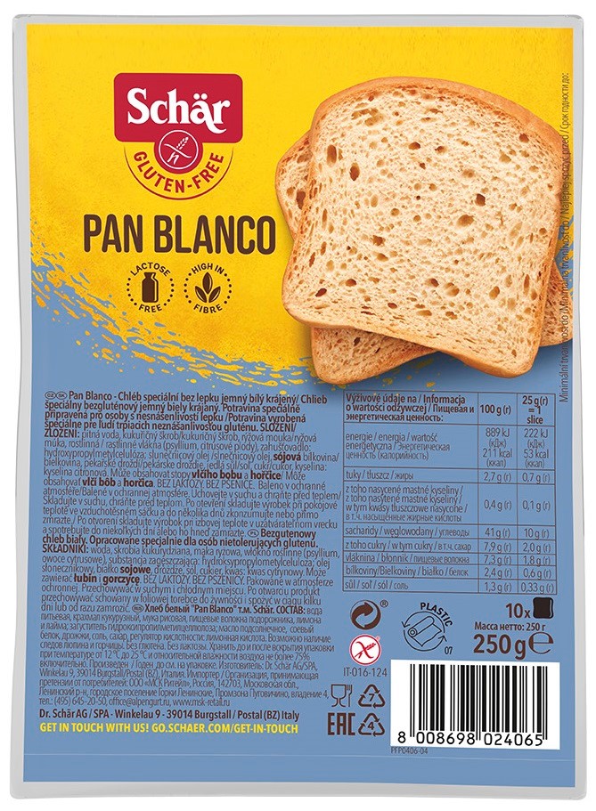 SCHAR Pan Blanco- chleb biały BEZGL. 250 g