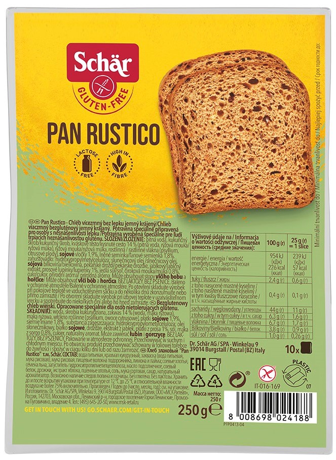 SCHAR Pan Rustico- chleb wiejski BEZGL. 250 g