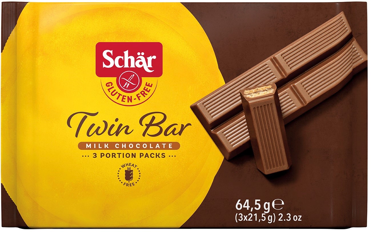 SCHAR Twin bar-wafelki w czek. BEZGL. 3x21.5 g
