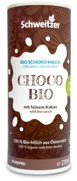SCHWEITZER Napój mleczny z czekoladą BIO 230 ml