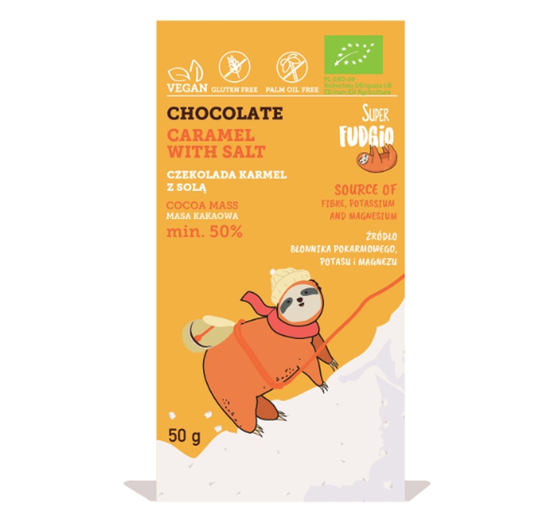 SUPER FUDGIO Czekolada karmel z solą BIO 50 g