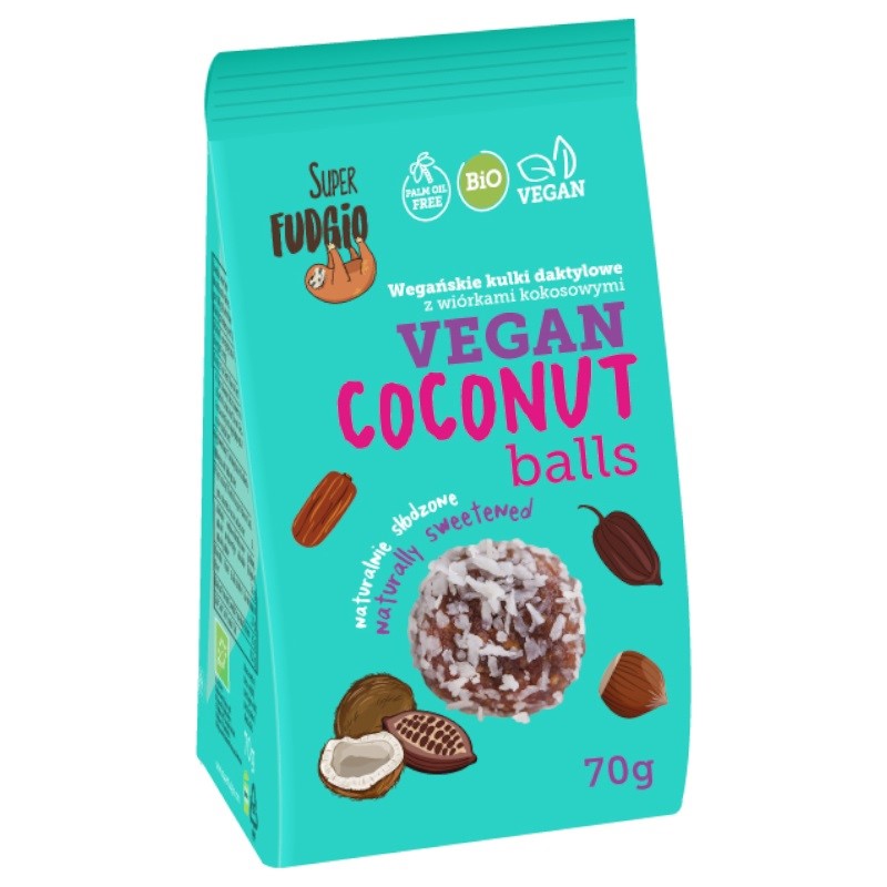 SUPER FUDGIO Kulki daktylowe z wiórkami kokosowymi BIO 70g