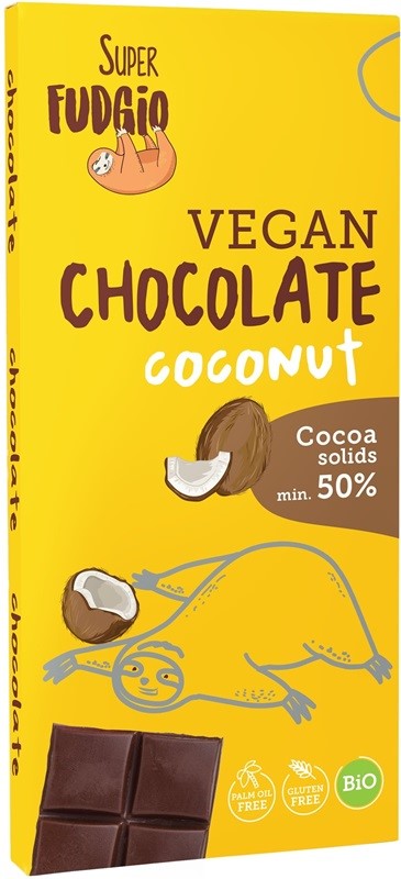 SUPER FUDGIO Wegańska czekolada kokosowa BIO 80 g