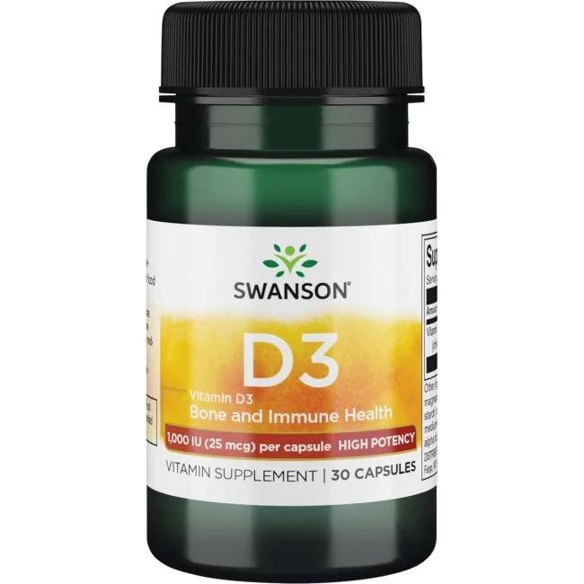 SWANSON Witamina D3 1000 IU (30 kaps.)