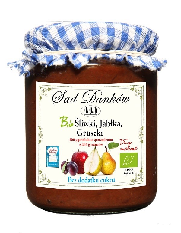 Sad danków śliwka  jabłko  gruszka bez dodatku cukrów bio 270 g