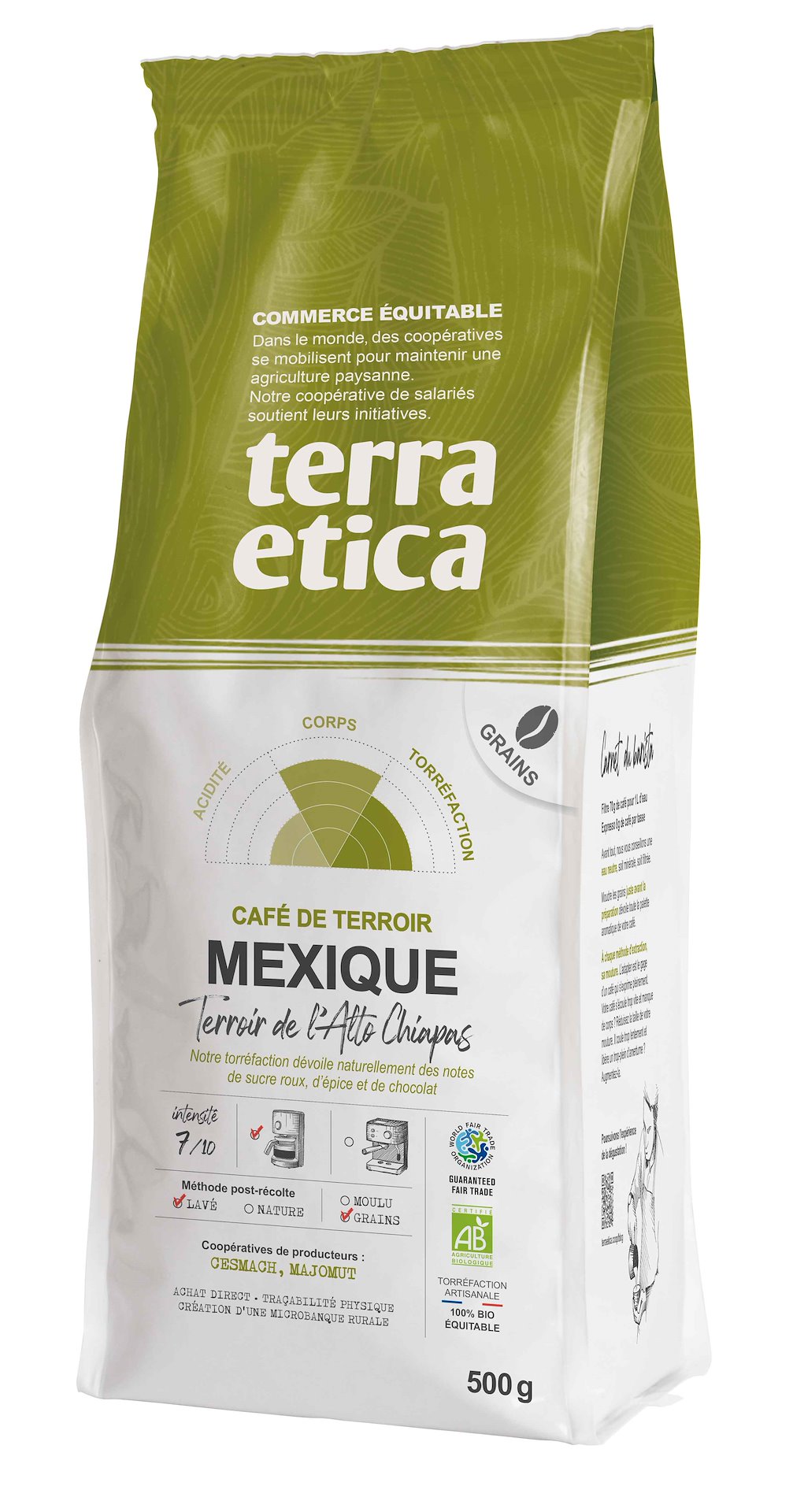 Terra etica kawa ziarnista arabica 100 % meksyk bio 500 g