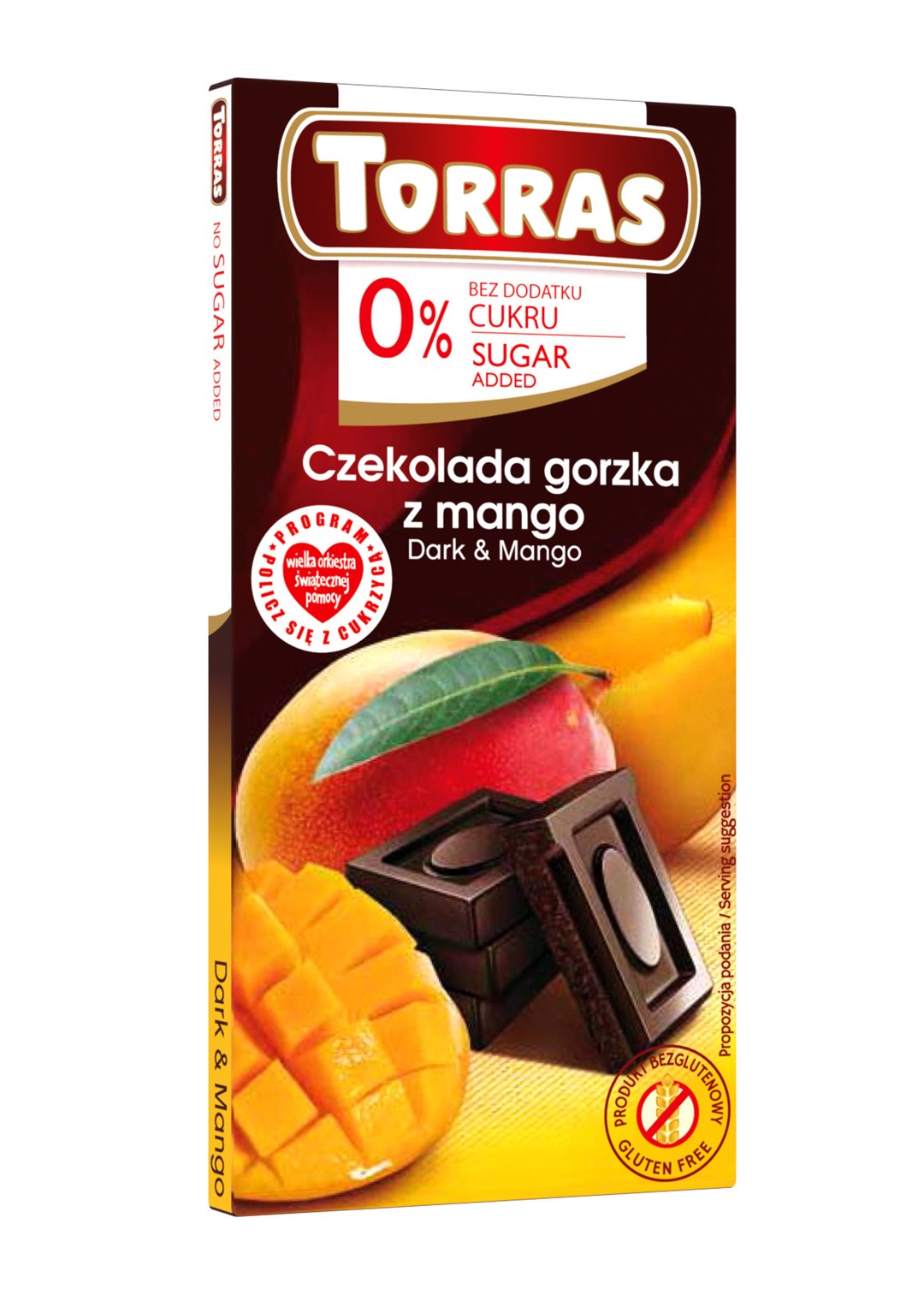 Torras czekolada gorzka z mango bez dodatku cukrów bezglutenowa 75 g