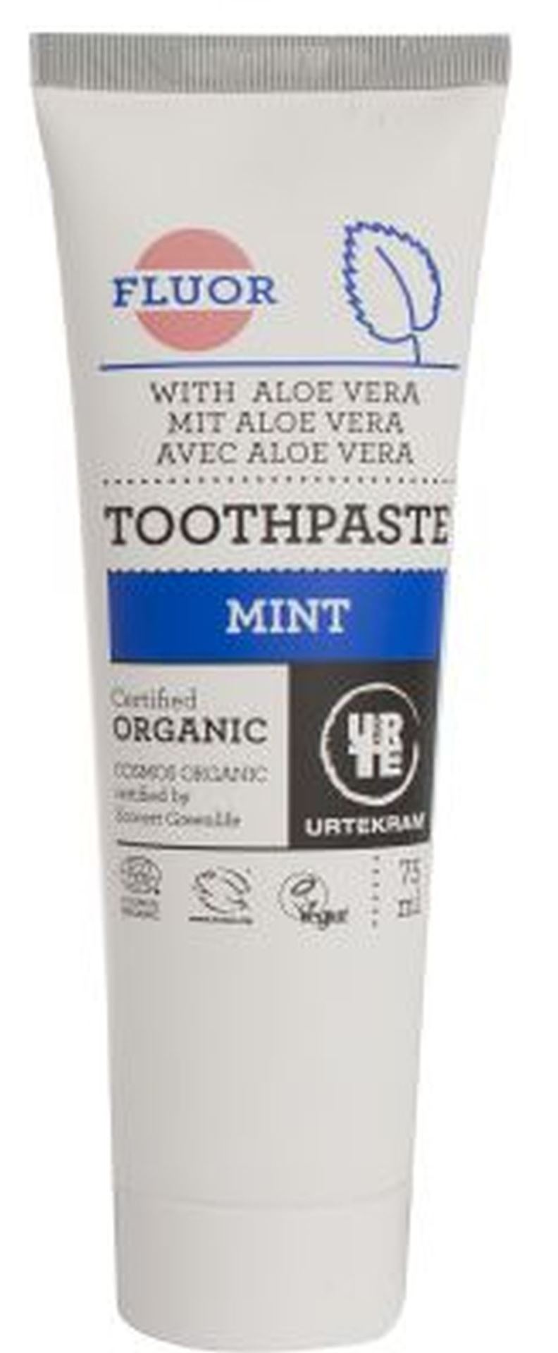 URTEKRAM Pasta do zębów miętowa z fluorem BIO 75 ml