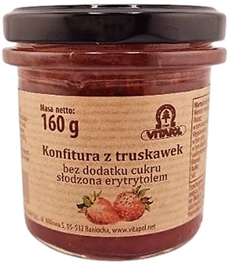 VITAPOL Konfitura z truskawek słodzona erytrytolem B/C 160g