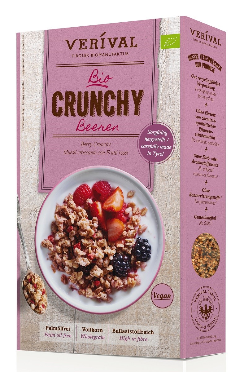 Verival crunchy z owocami leśnymi bio 375 g