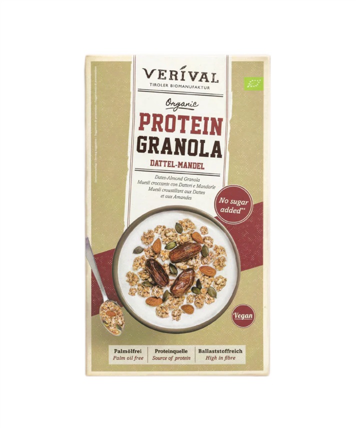 Verival granola proteinowa z daktylami i migdałami bez dodatku cukrów bio 325 g