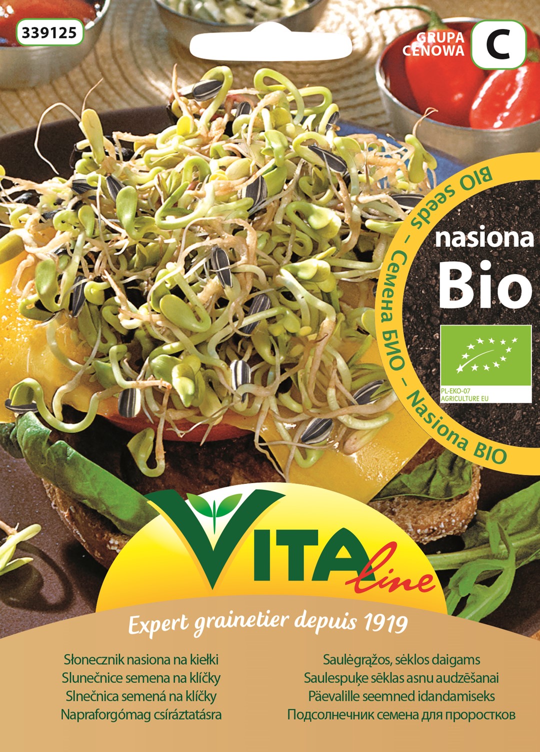 Vita line nasiona słonecznika bio na kiełki 30 g