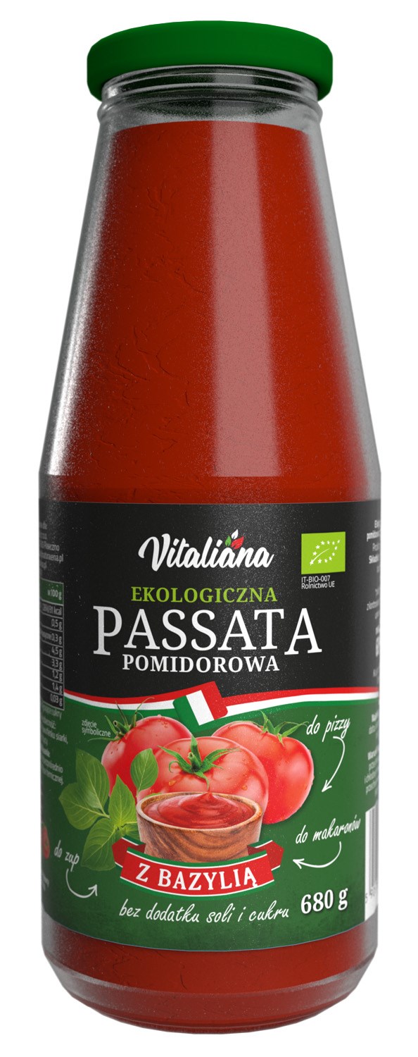 Vitaliana sos pomidorowy passata z bazylią bio 680 g
