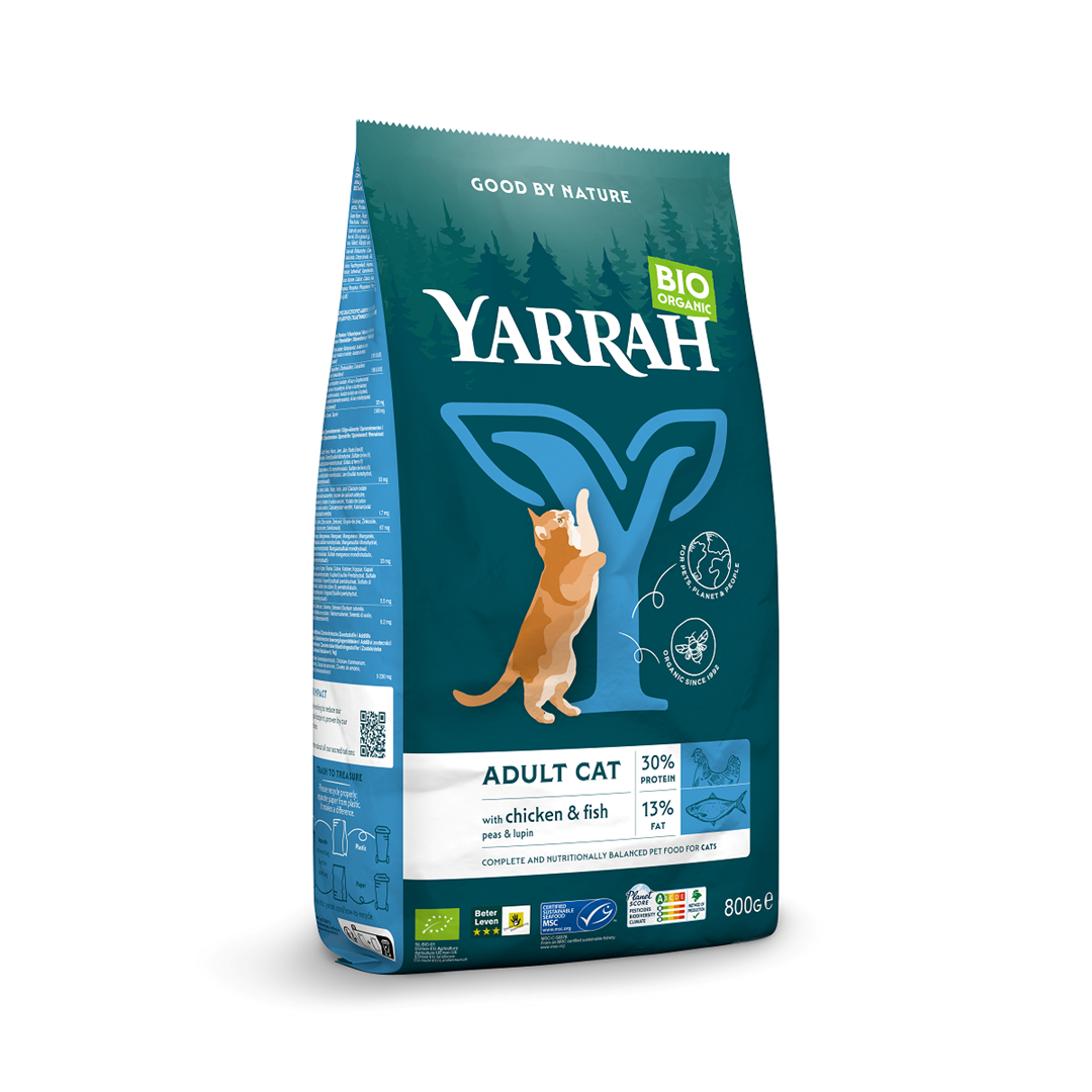 Yarrah (dla kota dorosłego) karma z kurczakiem i rybą bio 800 g