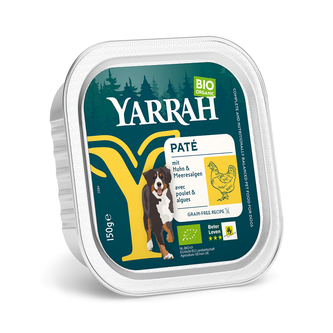 Yarrah (dla psa) pasztet z kurczakiem i algami morskimi bez zbóż bio 150 g
