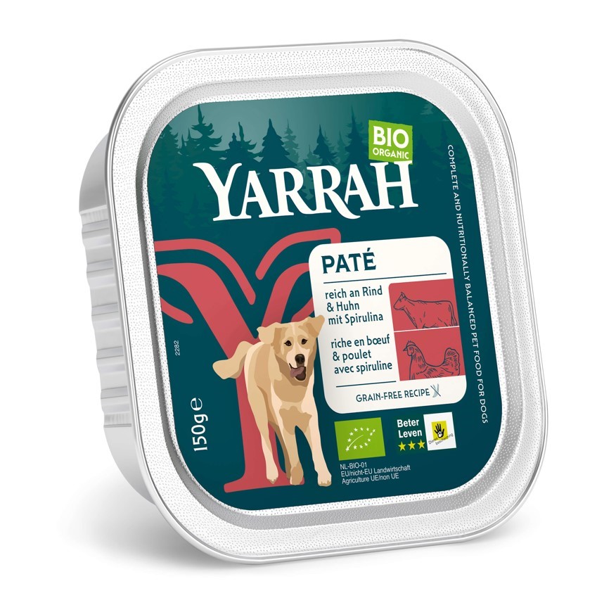 Yarrah (dla psa) pasztet z wołowiną i spiruliną bez zbóż bio 150 g