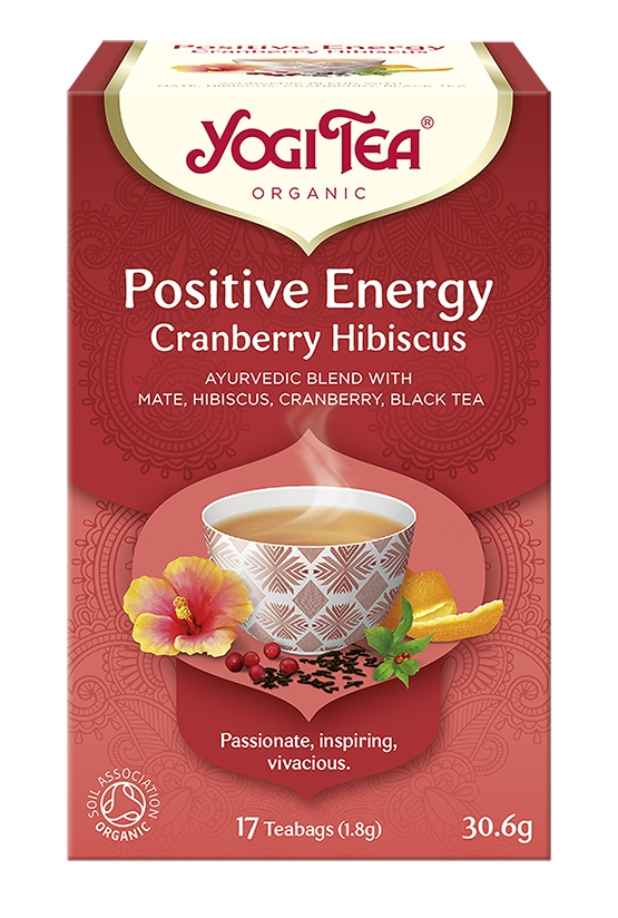 Yogi tea herbatka pozytywna energia żurawina  hibiskus (positive energy cranberry hibiscus) bio (17 x 1,8 g) 30,6 g