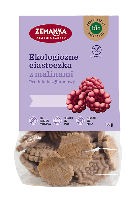 Zemanka ciastka malinowe bezglutenowe bio 100 g