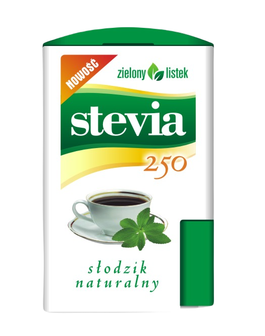 Zielony listek stevia pastylki w dozowniku (250 szt) 13 g