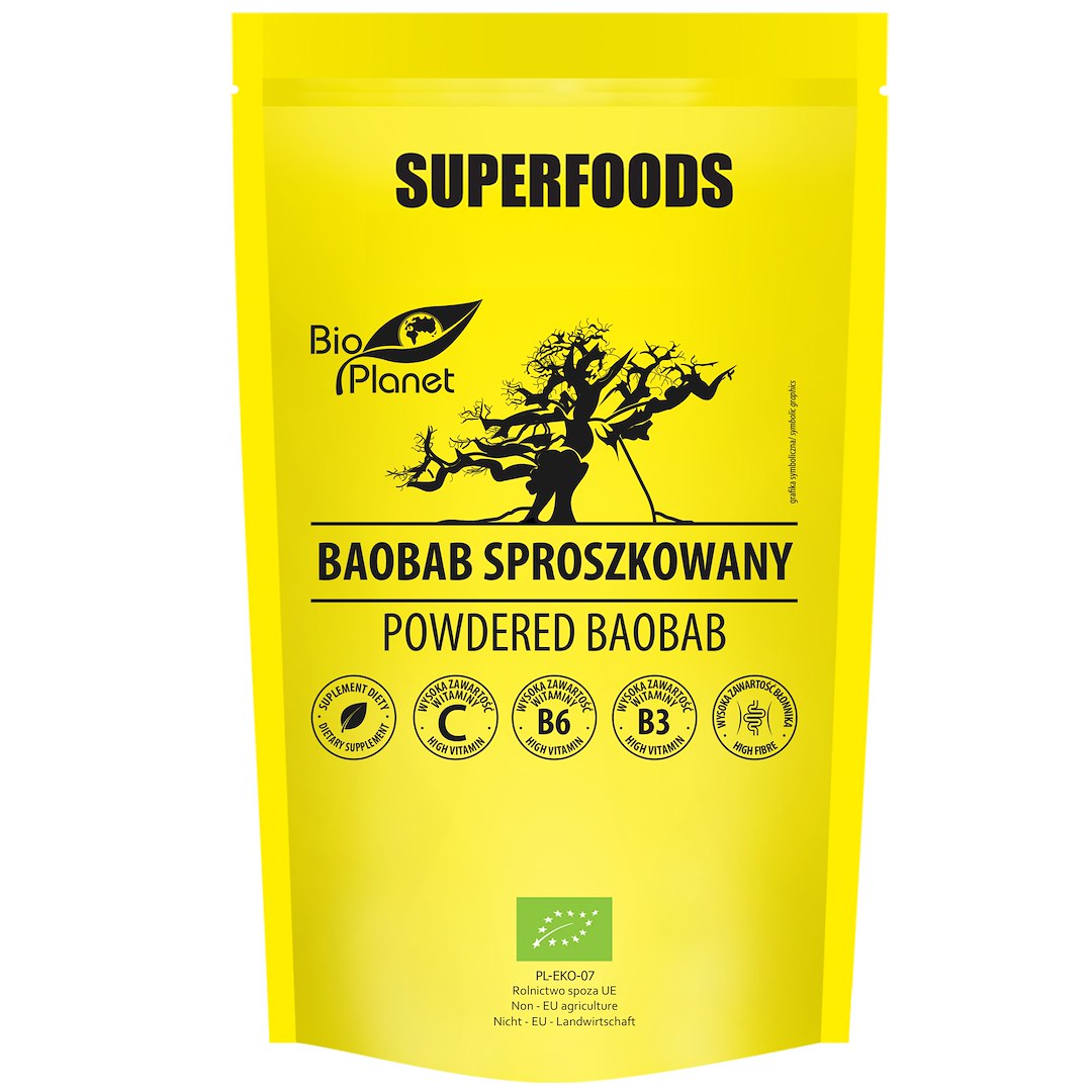 Baobab sproszkowany bio 150 g - bio planet