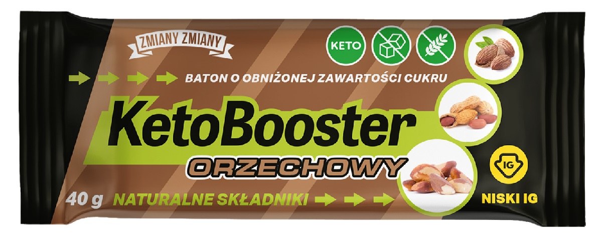 Baton orzechowy ""keto booster"" bezglutenowy 40 g - zmiany zmiany