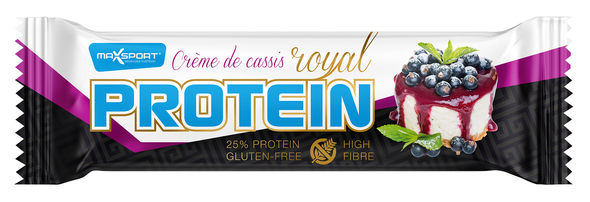 Baton proteinowy o smaku czarnej porzeczki w białej polewie bezglutenowy 60 g - maxsport