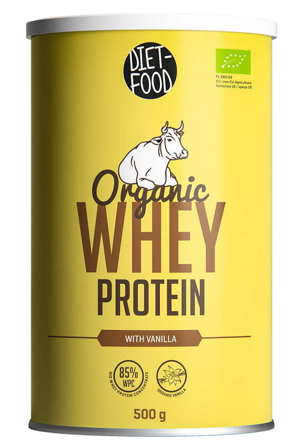 Białko serwatkowe o smaku waniliowym (koncentrat wpc 85) bio 500 g - diet-food