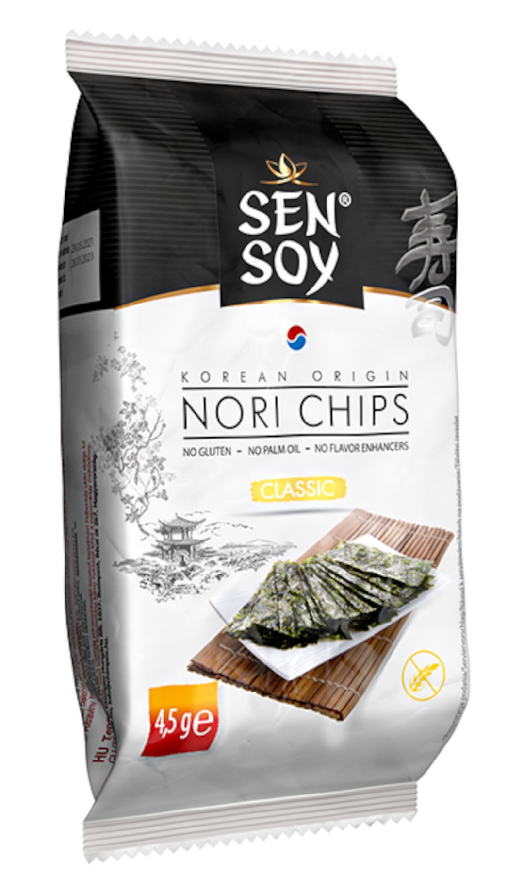 Chipsy nori klasyczne bezglutenowe 4,5 g - sen soy