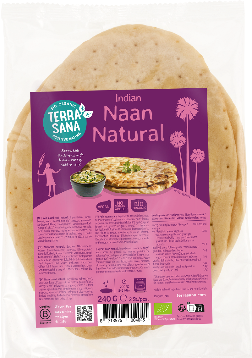 Chleb naan bio 240 g - terrasana
