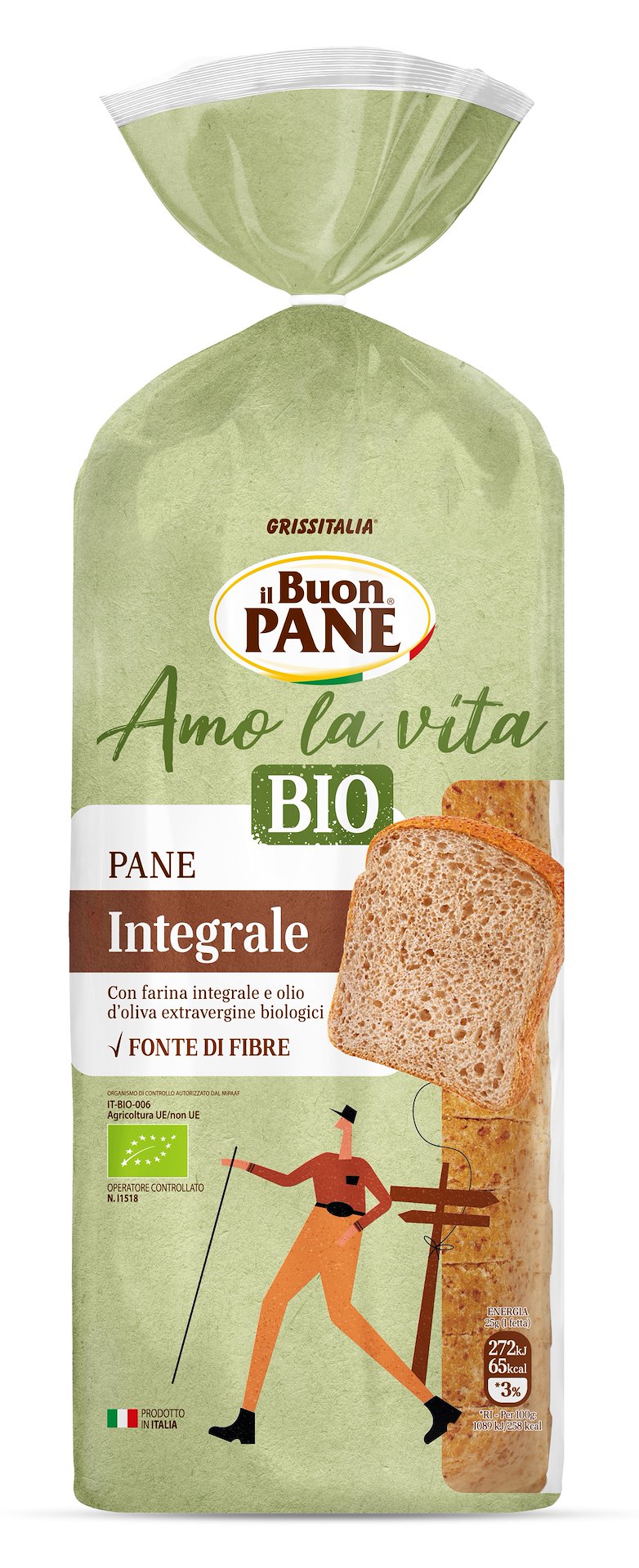 Chleb tostowy pełnoziarnisty krojony bio 400 g - il buon pane