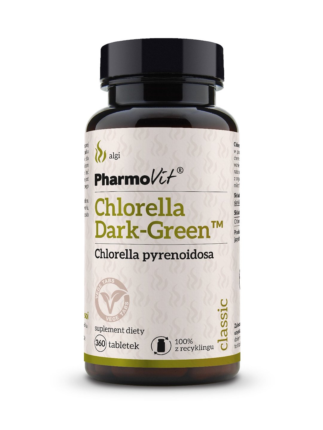 Chlorella dark-green (250 mg) bezglutenowa 360 tabletek - pharmovit