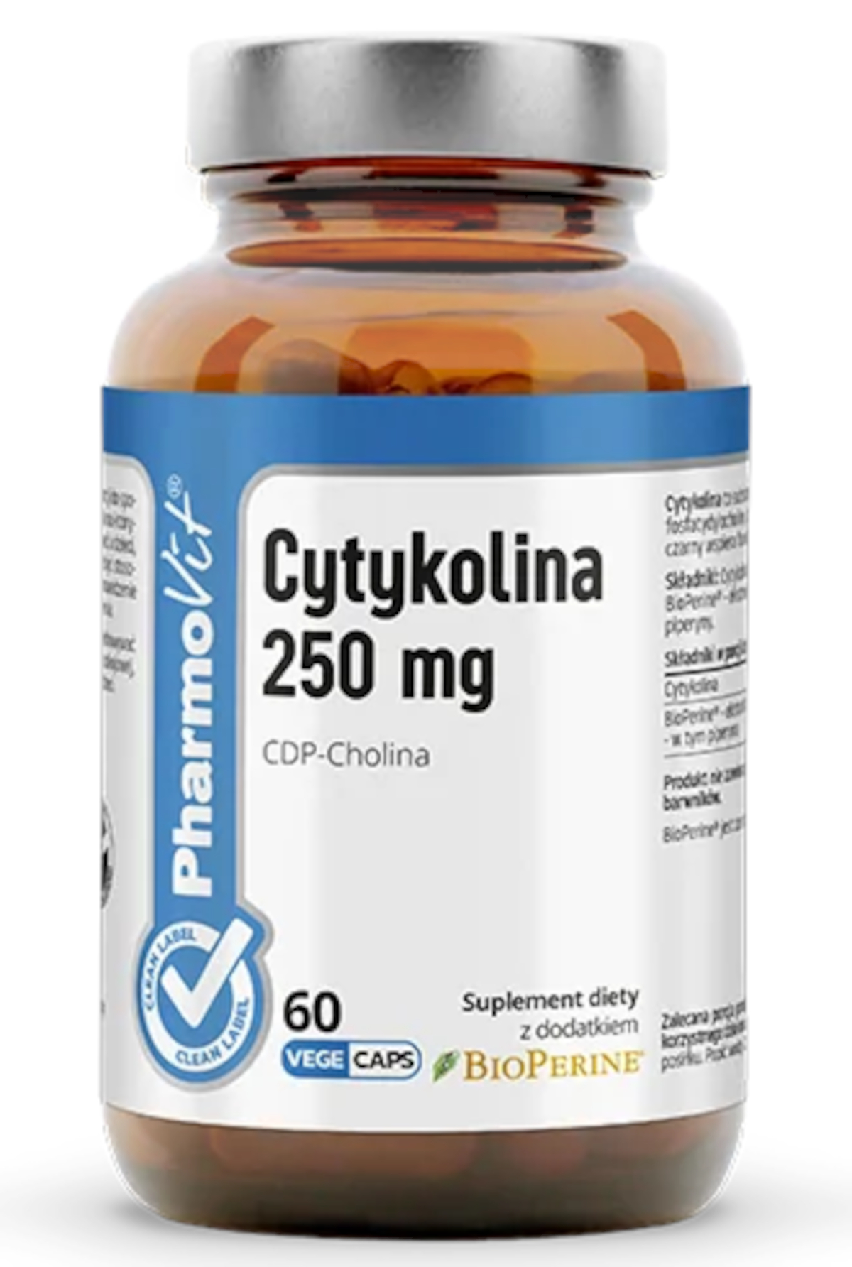 Cytykolina (250 mg) bezglutenowa 60 kapsułek - pharmovit (clean label)