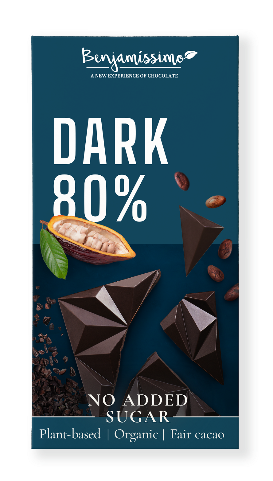 Czekolada gorzka 80 % bez dodatku cukrów bezglutenowa bio 60 g - benjamissimo