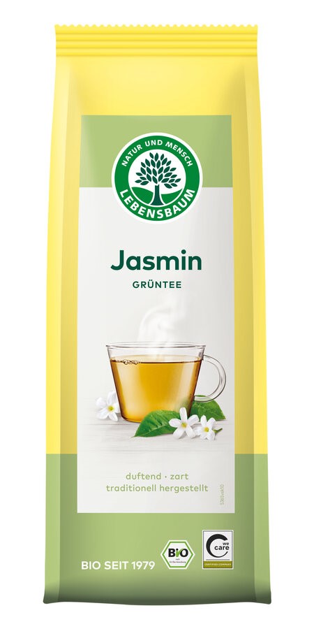 Herbata zielona jaśminowa liściasta bio 75 g - lebensbaum