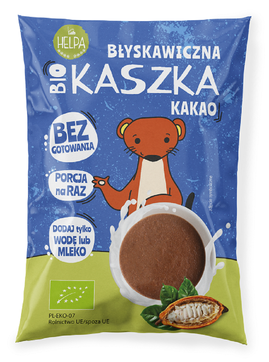 Kaszka błyskawiczna z kakao bez dodatku cukrów bio 35 g - helpa