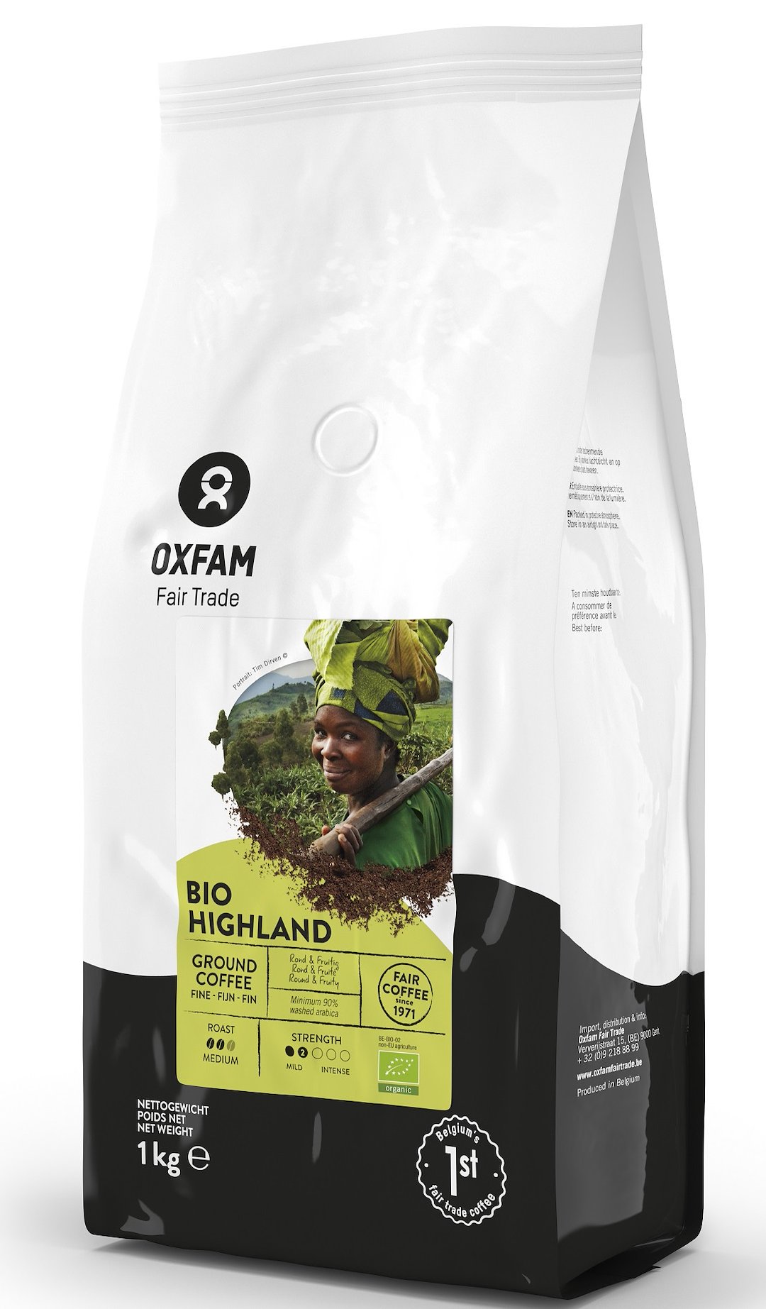 Kawa mielona arabica/robusta wysokogórska fair trade bio 1 kg - oxfam