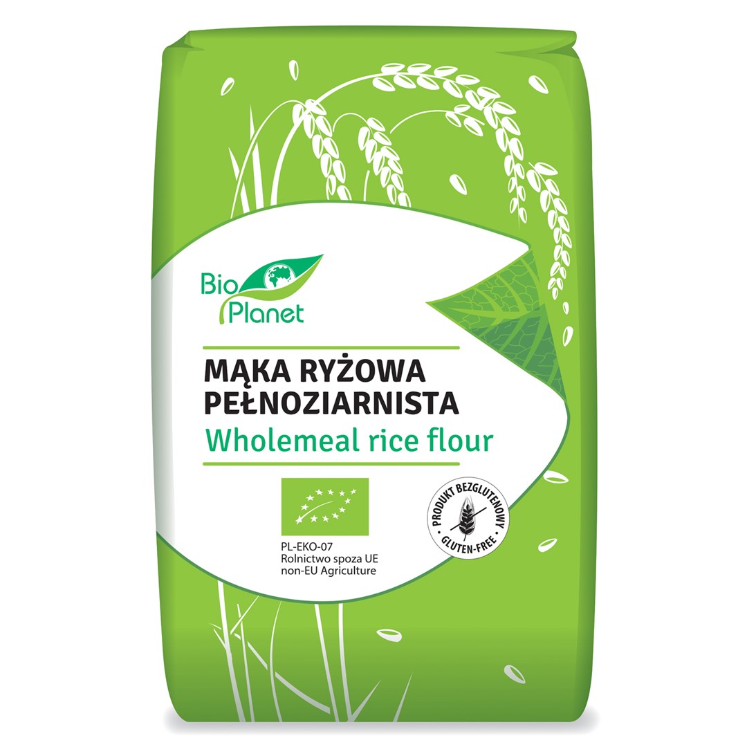 Mąka ryżowa pełnoziarnista bezglutenowa bio 500 g - bio planet