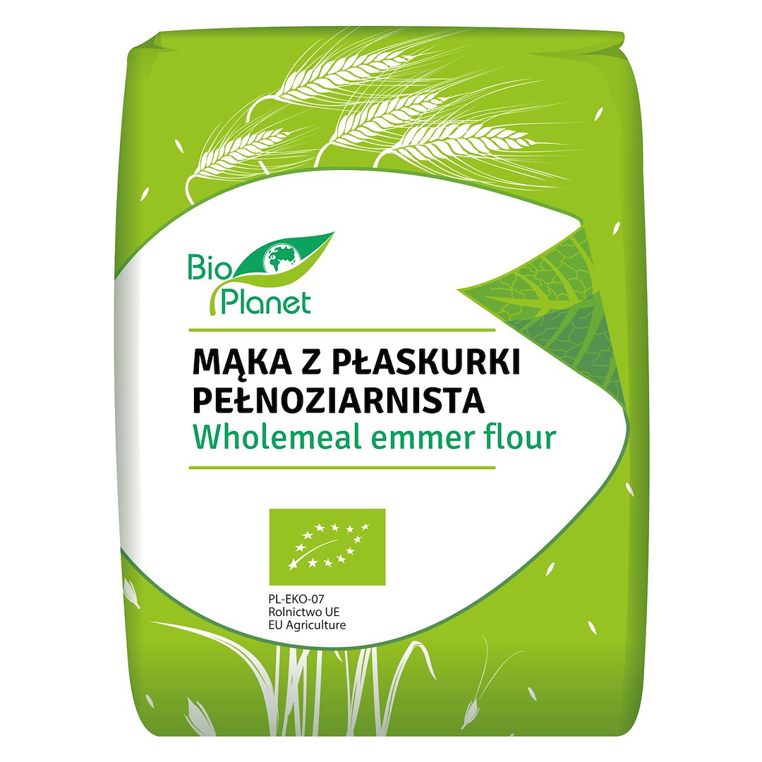 Mąka z płaskurki pełnoziarnista bio 1 kg - bio planet