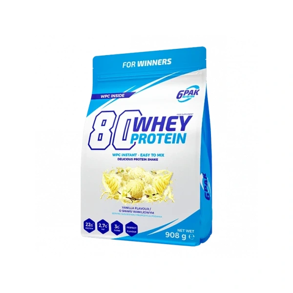 6PAK 80 Whey Protein 908g o smaku waniliowym