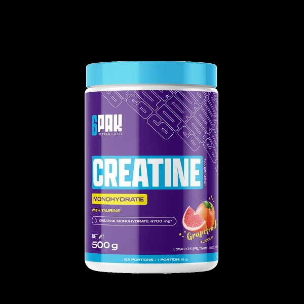 6PAK Creatine Monohydrate (Monohydrat Kreatyny) 500g o smaku grejpfrutowym